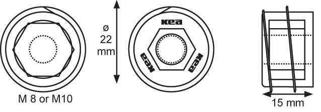 Kea Screw-in Bushing M10, Zamak Natural