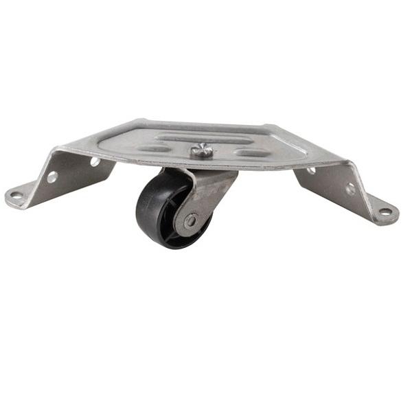 Corner Bracket Castor ø28mm, Black Wheel, PL.146x37mm, Zinc