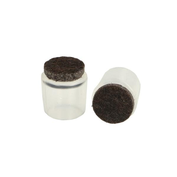 Plastic Cap W/Felt For Round Tubes, ø14mm, Transparent EVA