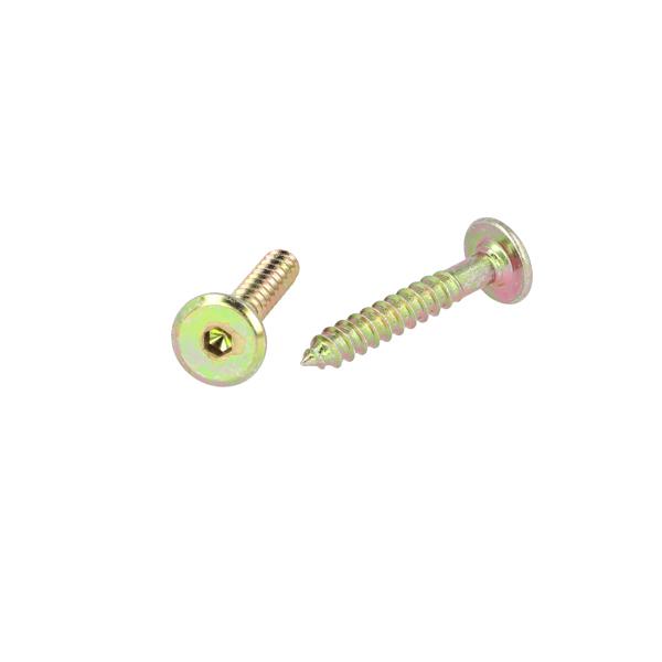 Fifteen Wood Screw, Steel YZP, ø6.3mm x 40mm, Hex 4mm