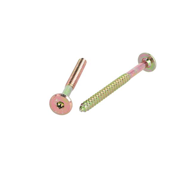 Fifteen Wood Screw, Steel YZP, ø6.3mm x 60mm, Hex 4mm