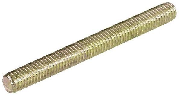 Threaded Bolt M6x102mm, Steel, Yellow Zinc Plated