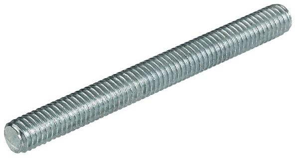 Threaded Bolt M6x22mm, Steel, Bright Zinc Plated