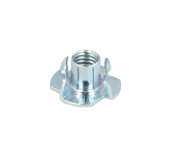 Tee Nut, 4 Prongs, M8x10mm (1,3mm), Steel, BZP