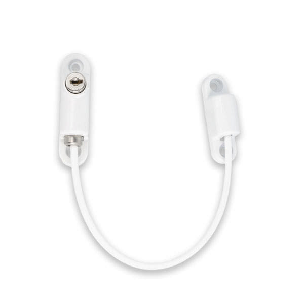 Window Wire Lock, Strong Model, White, W/SS-304 Wire - 215mm