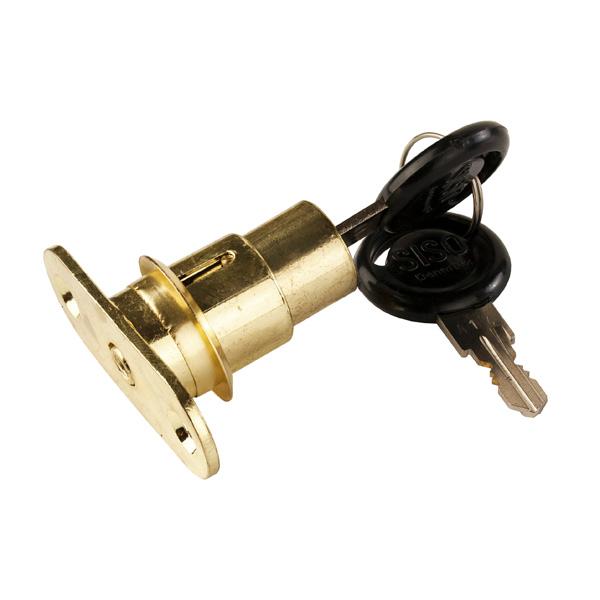 Push Button Lock 1003, ø19x23mm, Brass Plated, CK SISO