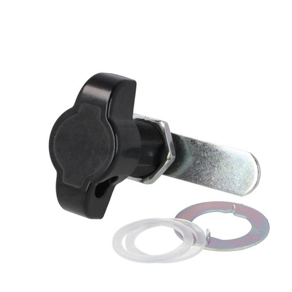 Padlockable Cam Lock #300L, 90DG, ø19x32mm, Black, Cam A04,