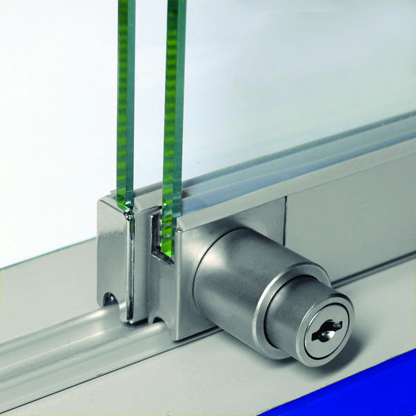 Glass Sliding Push Door Lock 2740, R+L, KA D20, Alu Finish,
