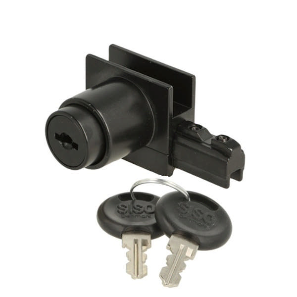 Glass Sliding Push Door Lock 2010, L+R, Black Anod, CK SISO
