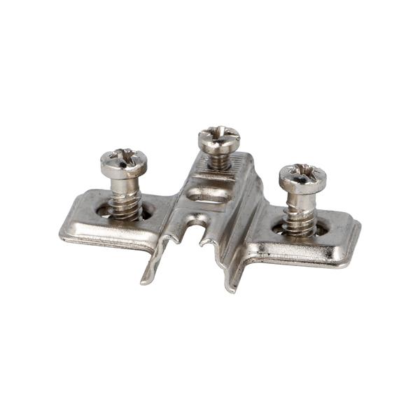 Mount.Pl. F/Mini Hinge,Slide-On,Premount. Euro Screws,H=2,F/