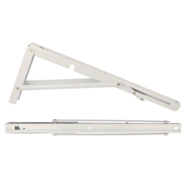 Folding Bracket, Steel, White, 400mm, Self Locking,Max Load: