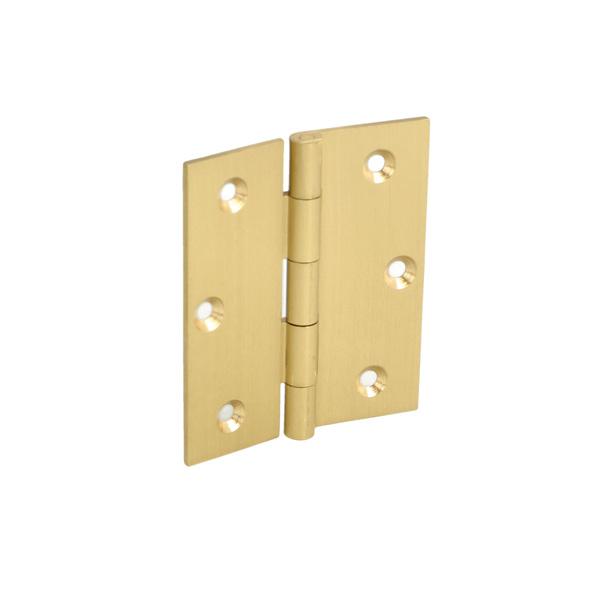 Butt Hinge, 60x50x1,8mm, Brass Sanded, ø3,5mm Holes
