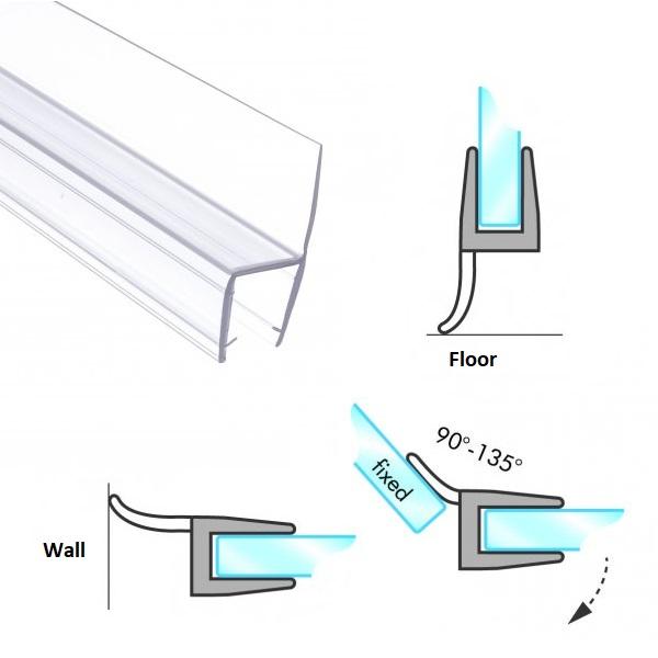 PVC Seal Glass To Floor, S-5702, 2,5 Mtr, F/6mm Glass