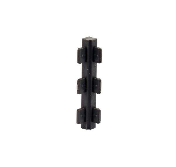 PVC 2-Way Connector 60mm, Dark Grey, Without Velvet