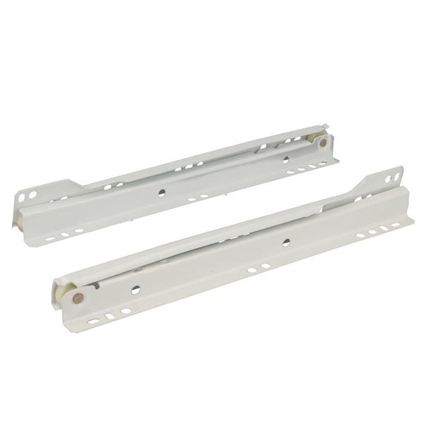 Drawer Slide 6001, 250mm, 1,2mm, White 9003, Bottom Mounted