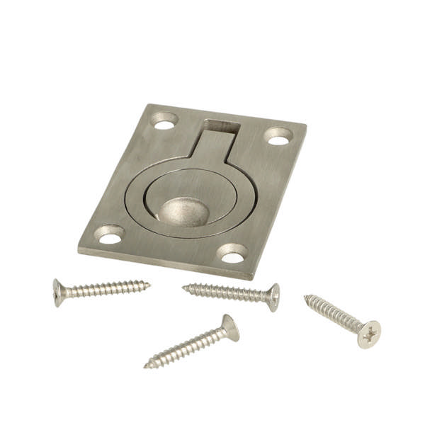 Drop Pull Ring Handle SS-304 - Brushed, Concealed, 65x46mm,
