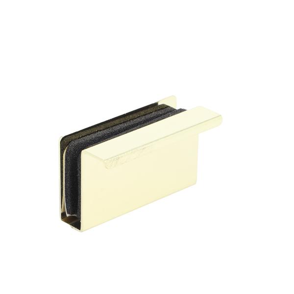 Catch Plate 25x40mm, Brass Pl, W/Handle & Pads, 4-6mm Glass