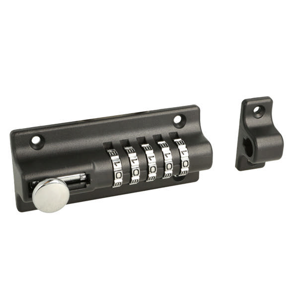 Sliding Bolt Combination Lock, 150x50mm, Black, 5 Digits