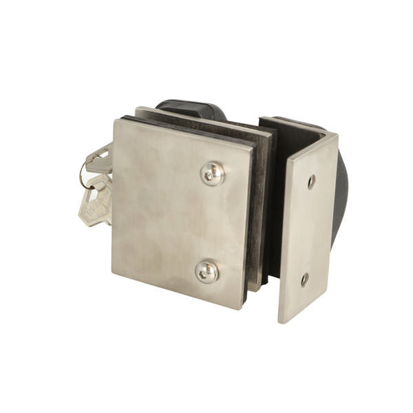 Baluster Latch Lock, W/Key, Wall/Glass 8-12mm Glass, SS316 -