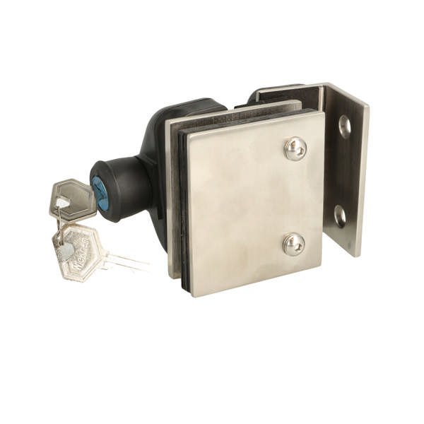 Baluster Latch Lock, W/Key, Wall/Glass 8-12mm Glass, SS316 -