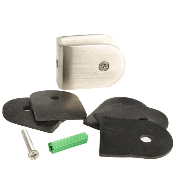 U-Bracket SS-304 F/18mm Panel, F/Toilet Cubicles,Incl. Black