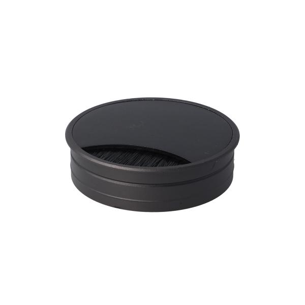 Aluminium Grommet W/Brush, ø80x22mm, Black Anodized